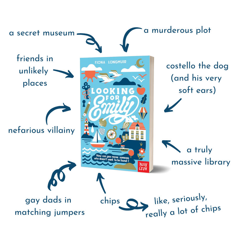 Looking for Emily cover with teaser info: a secret museum, a murderous plot, a truly massive library, nefarious villainy